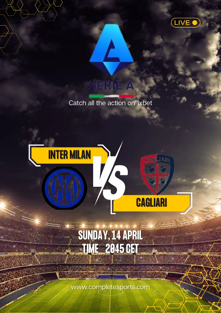 Inter Milan vs Cagliari 14/04/24: Free Online Live Stream Yellow-Bold-Football-Match-Flyer