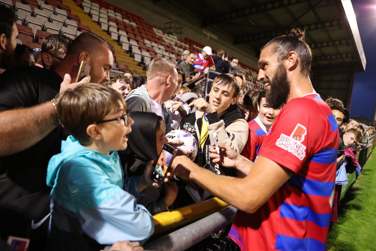 Andy Carroll of Dagenham & Redbridge during the pre-season friendly match between Dagenham & Redbridge and Crawley Town on July 15, 2025 in Dagenham, England.